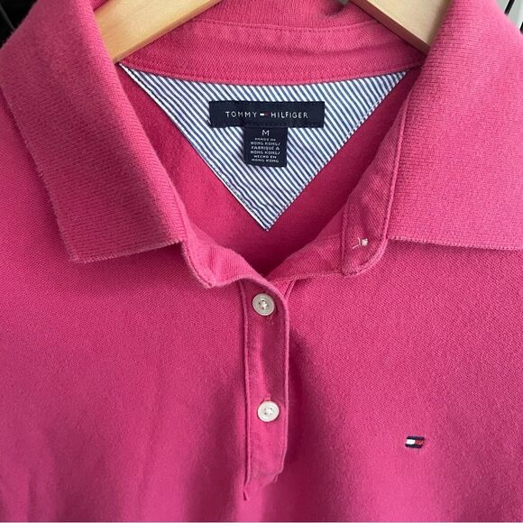 Tommy Hilfiger Women’s Pink Polo Shirt Barbiecore Size M - Picture 3 of 8
